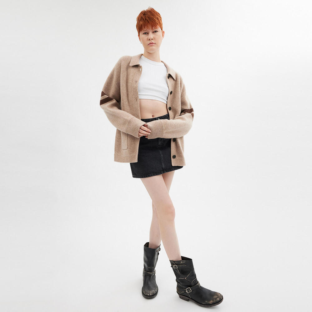 COACH Signature Script Cardigan- Oversized- Small - Picture 2 of 7